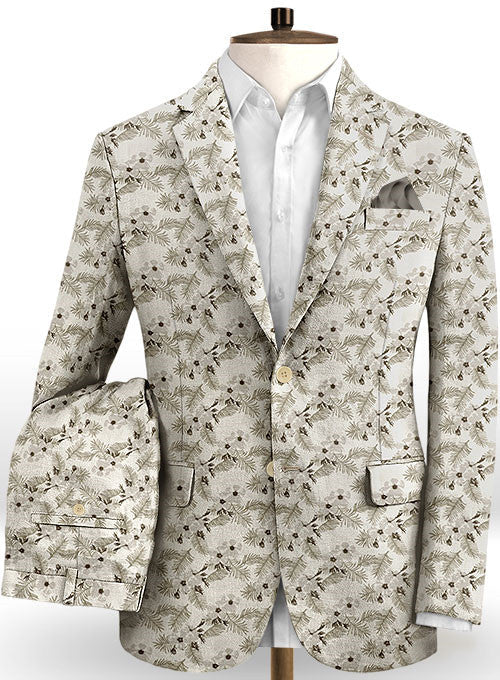 2 Pieces Handsome Flower Printed Casual Prom Outfits For Guys-Prom Suits-BallBride