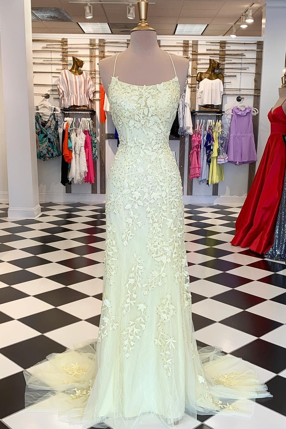 Amazing Mermaid Prom Dress With Tulle and Appliques-BallBride