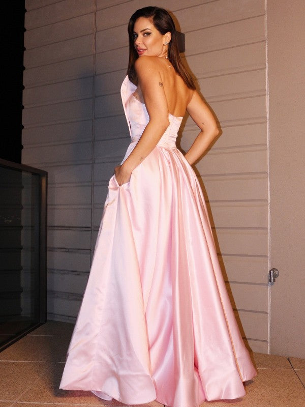 Amazing Pink Long Evening Dress with Pockets-Occasion Dress-BallBride