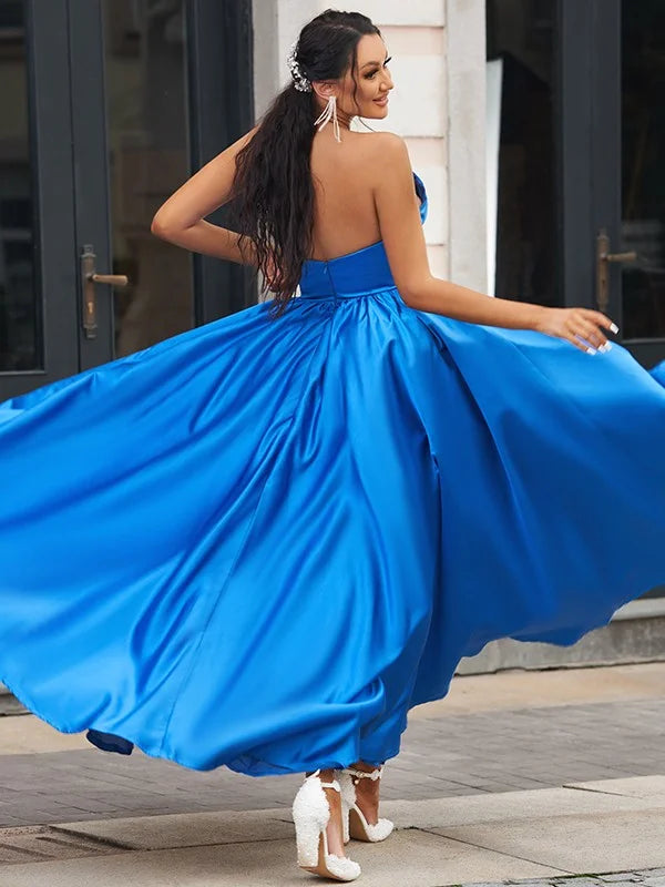 Amazing V-Neck Royal Blue Long Evening Party Gowns-BallBride