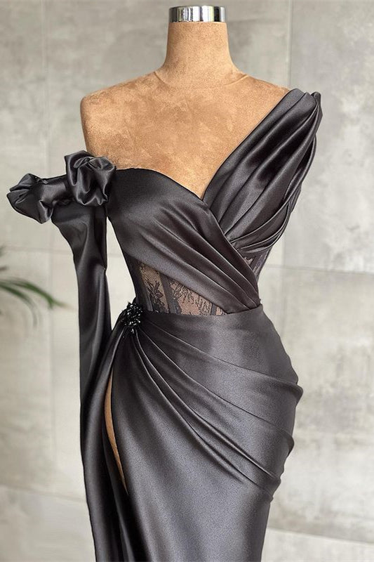 Black Long Sleeved Prom Dress - Elegant & Stylish-BallBride