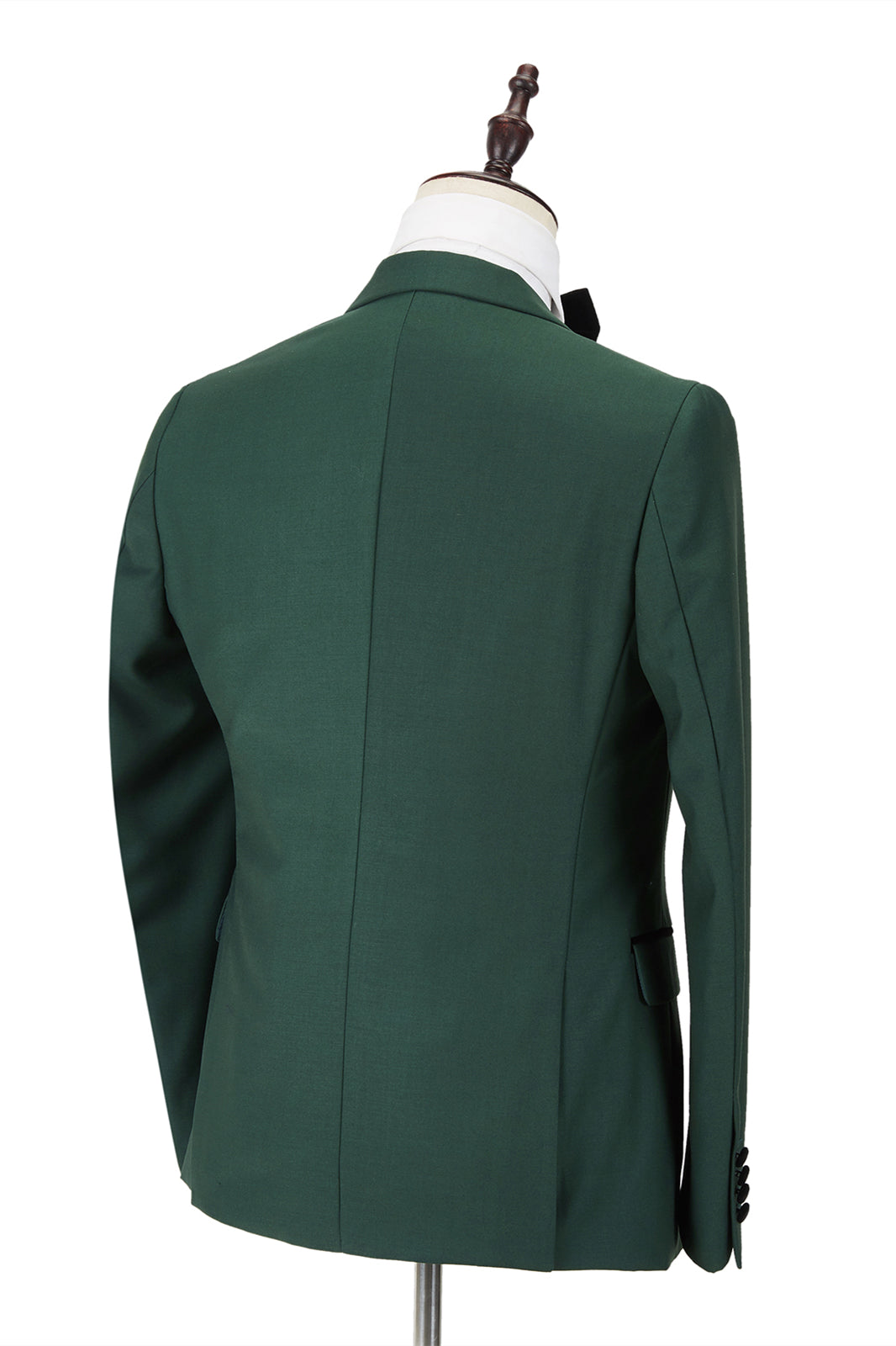 Black Peak Lapel Dark Green Wedding Blazer for Groom - New Arrival-Prom Suits-BallBride