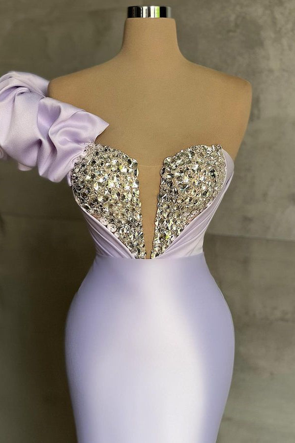 Charming Light Lilac Prom Dress with Sweetheart Neckline and Crystals-Occasion Dress-BallBride