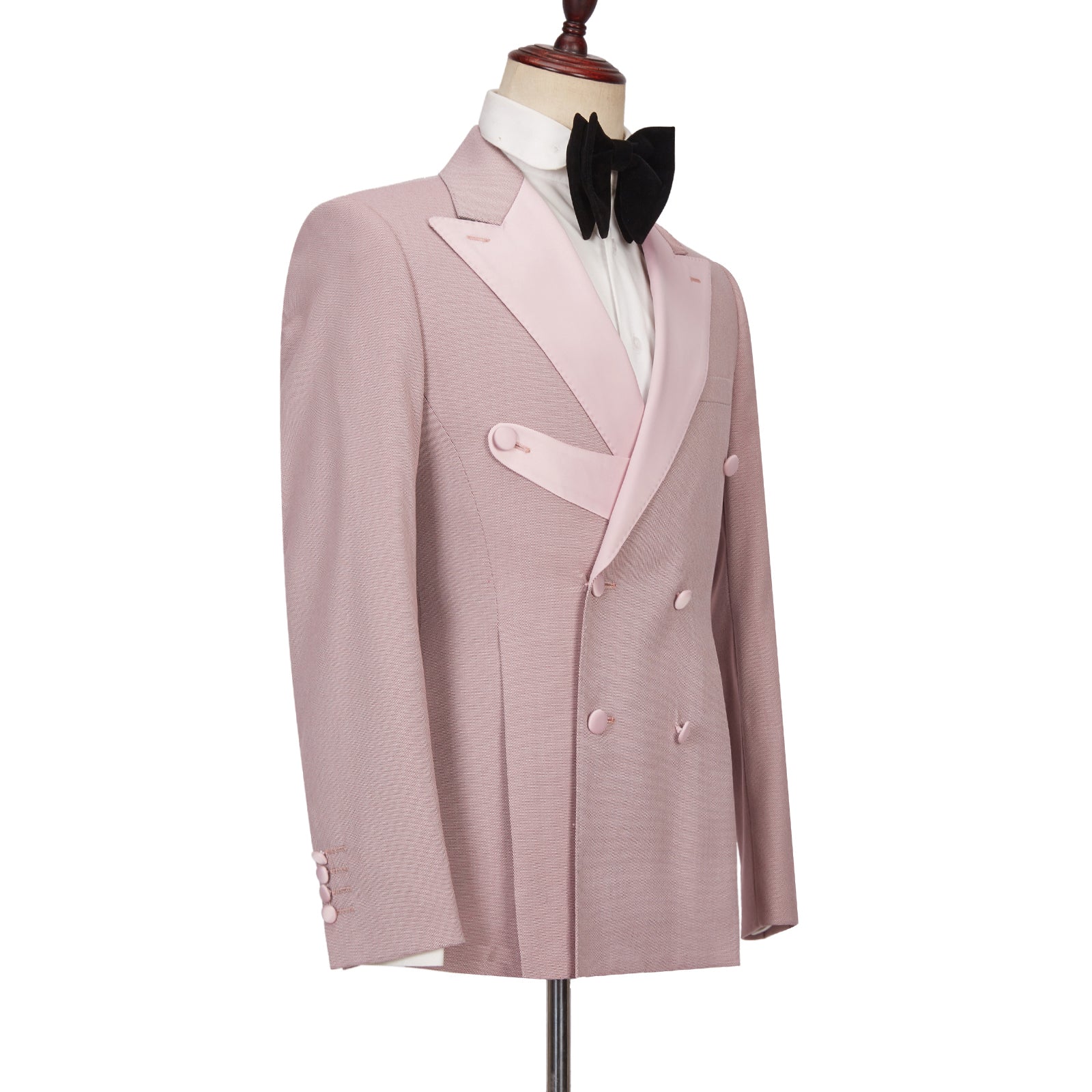 Christopher Stylish Pink Double Breasted Peaked Lapel Men Suits-Wedding Suits-BallBride