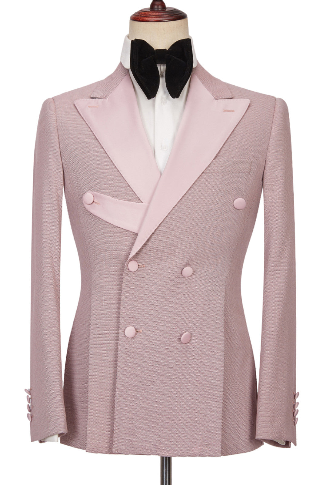 Christopher Stylish Pink Double Breasted Peaked Lapel Men Suits-Wedding Suits-BallBride