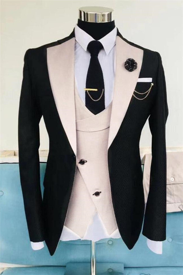 Classic Short Fit Prom Mens Suits - Black Outfit for Men's Wears-Business & Formal Suits-BallBride
