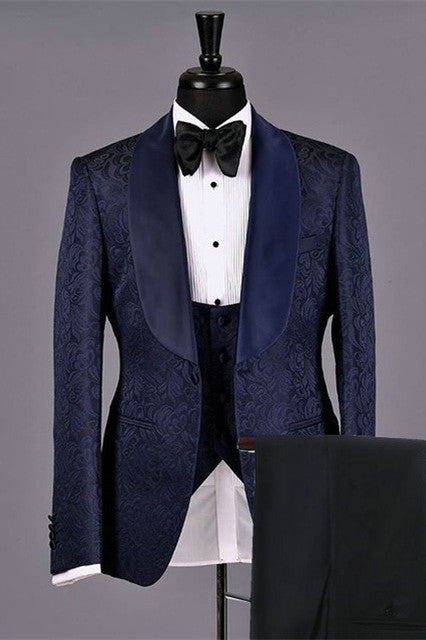 Dark Navy Lukas Bespoke Wedding Suits for Men-Wedding Suits-BallBride