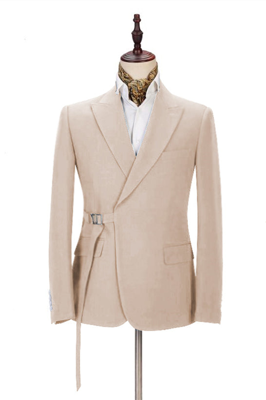 David Beckham Royal Wedding Suit Champagne With Buckle Button-Prom Suits-BallBride