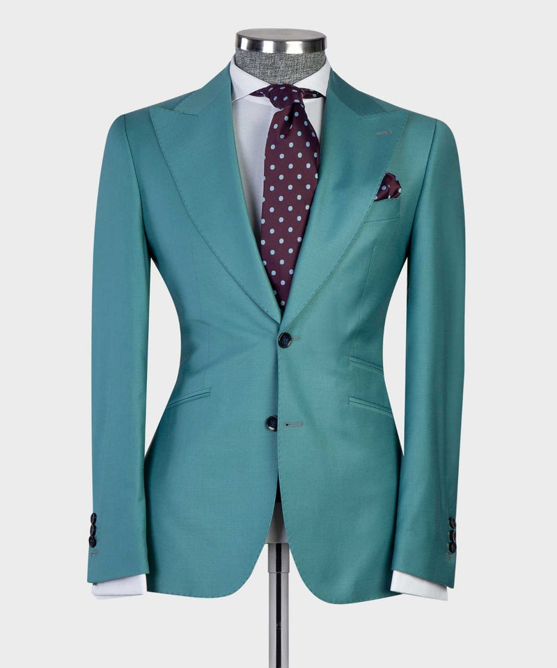 Ebenezer Green Fashion Two-Button 3-Piece Men Suit-Wedding Suits-BallBride