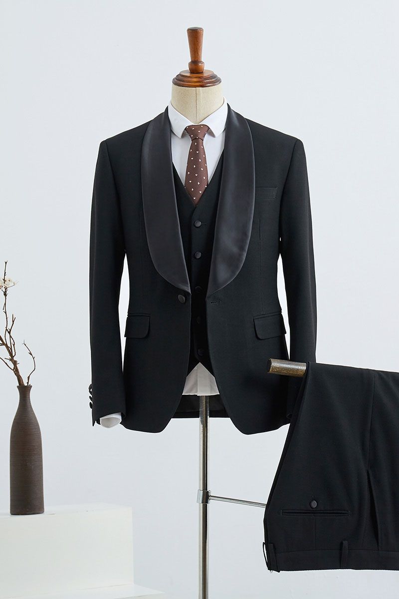 Elegant 3 Pieces Custom Wedding Suit for Grooms by Beacher-Wedding Suits-BallBride