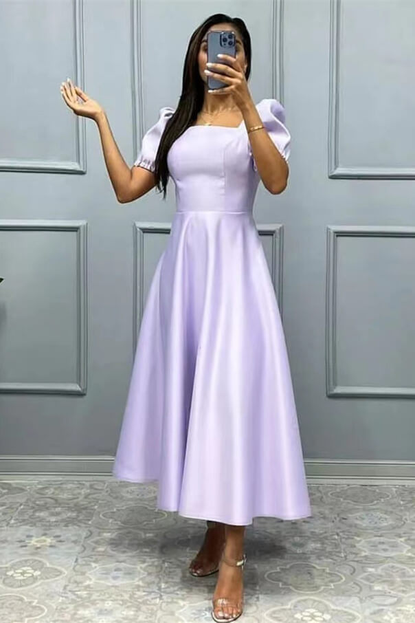 Elegant A-Line Prom Dress with Short Sleeves - Shop Online Now!-BallBride