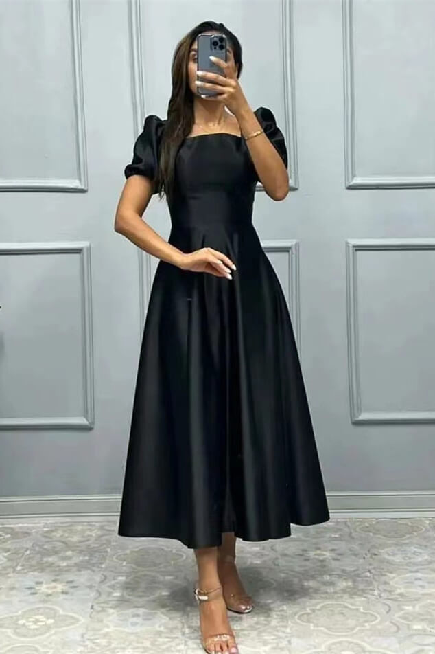 Elegant A-Line Prom Dress with Short Sleeves - Shop Online Now!-BallBride