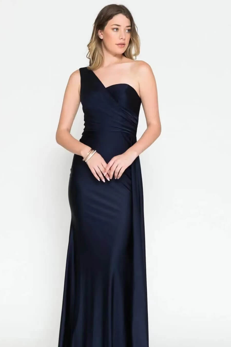 Elegant Long With Ruffles Evening Dress Sweetheart One Shoulder Online Mermaid-BallBride