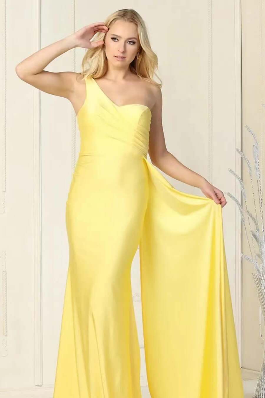 Elegant Long With Ruffles Evening Dress Sweetheart One Shoulder Online Mermaid-BallBride