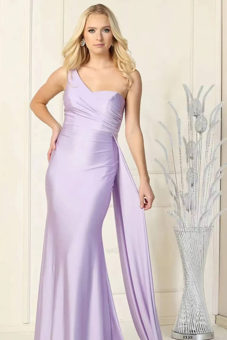 Elegant Long With Ruffles Evening Dress Sweetheart One Shoulder Online Mermaid-BallBride