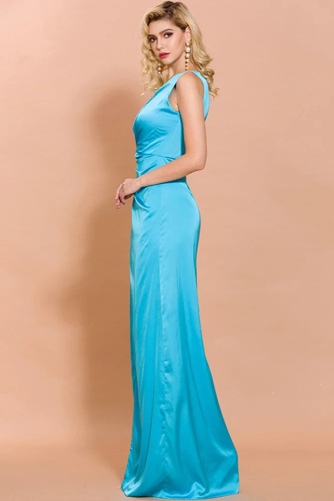 Elegant One Shoulder Mermaid Long Evening Dress With Split-BallBride