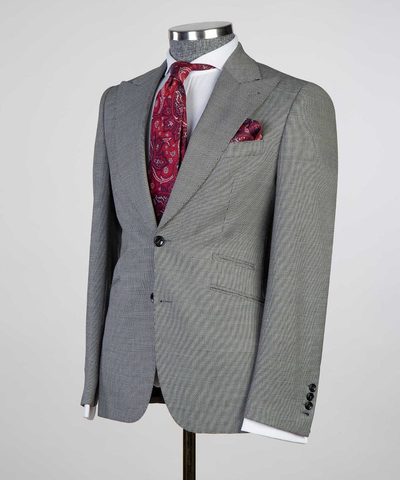 Eugene Latest Design Gray Peaked Lapel 3-Piece Men's Suits-Wedding Suits-BallBride