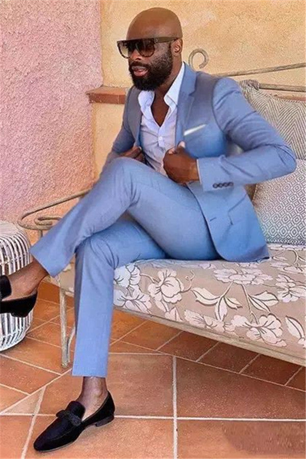 Fashion Slim Fit Business Blue Prom Suits Online-Prom Suits-BallBride