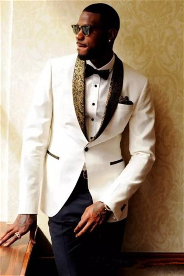 Formal Jacquard Tuxedos for Men | Wedding Suits Bridegroom Mens Suits-Wedding Suits-BallBride