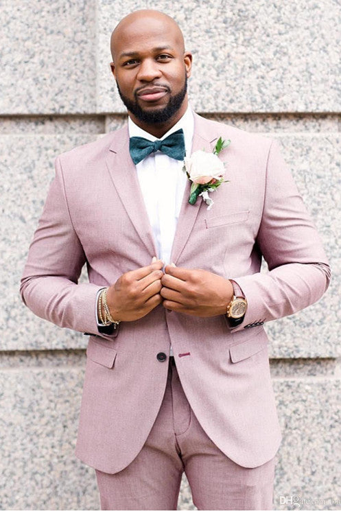 Glamorous Pink Men's Suits for Weddings with Notched Lapel-Prom Suits-BallBride