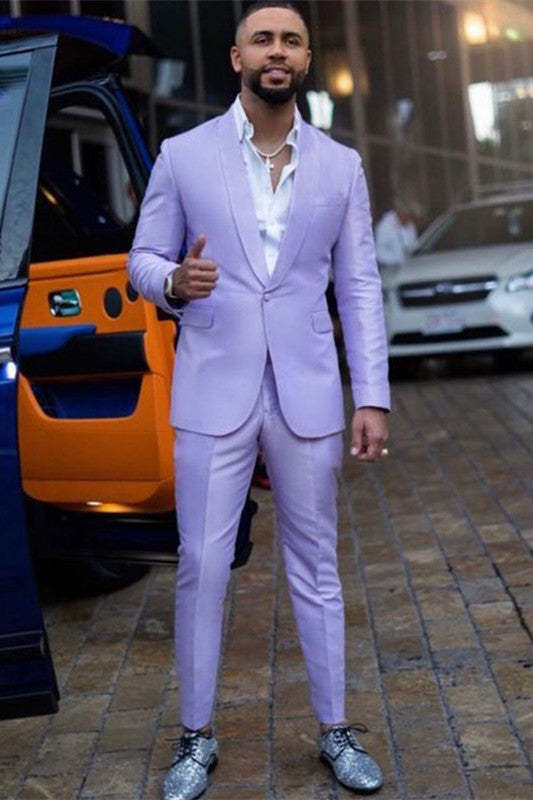Glamorous Purple Two-Piece Slim Fit Homecoming Suit for Guys-Prom Suits-BallBride
