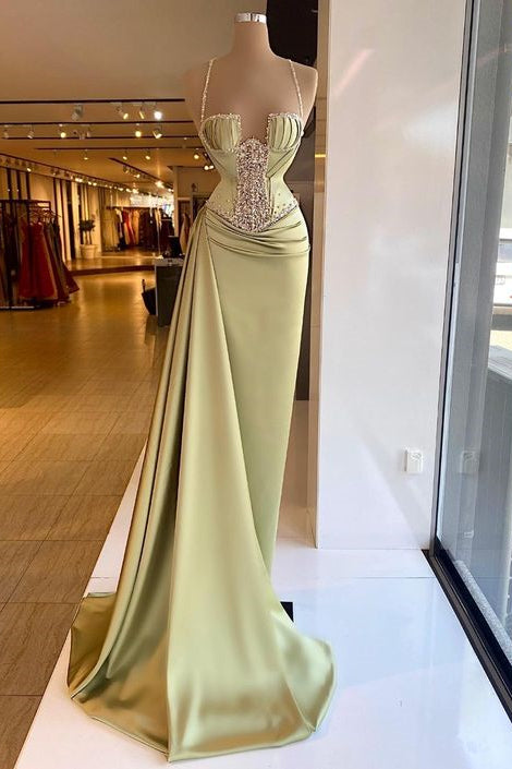 Gorgeous Mermaid Long Evening Dress with Beaded Spaghetti-Straps-Occasion Dress-BallBride