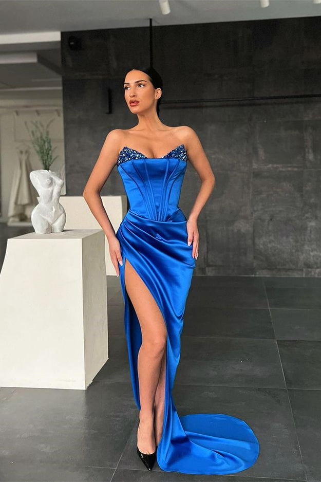 Gorgeous Royal Blue Mermaid Prom Dress with Sequins-Occasion Dress-BallBride