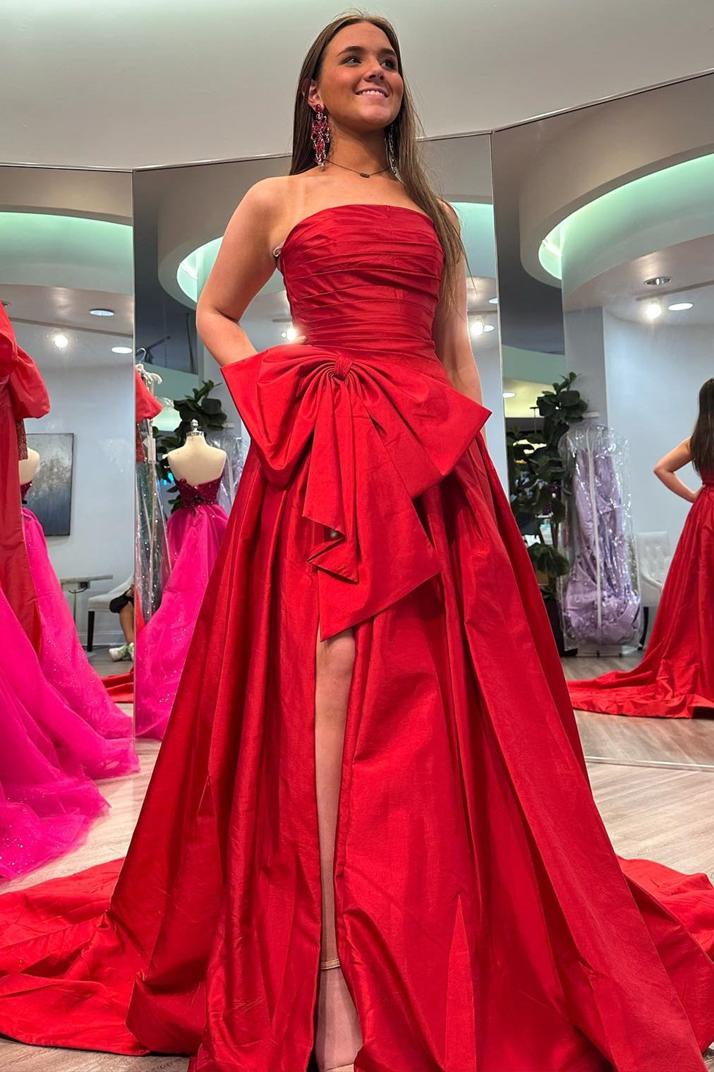 Gorgeous Strapless A-Line Prom Dress With Split On Sale-Occasion Dress-BallBride