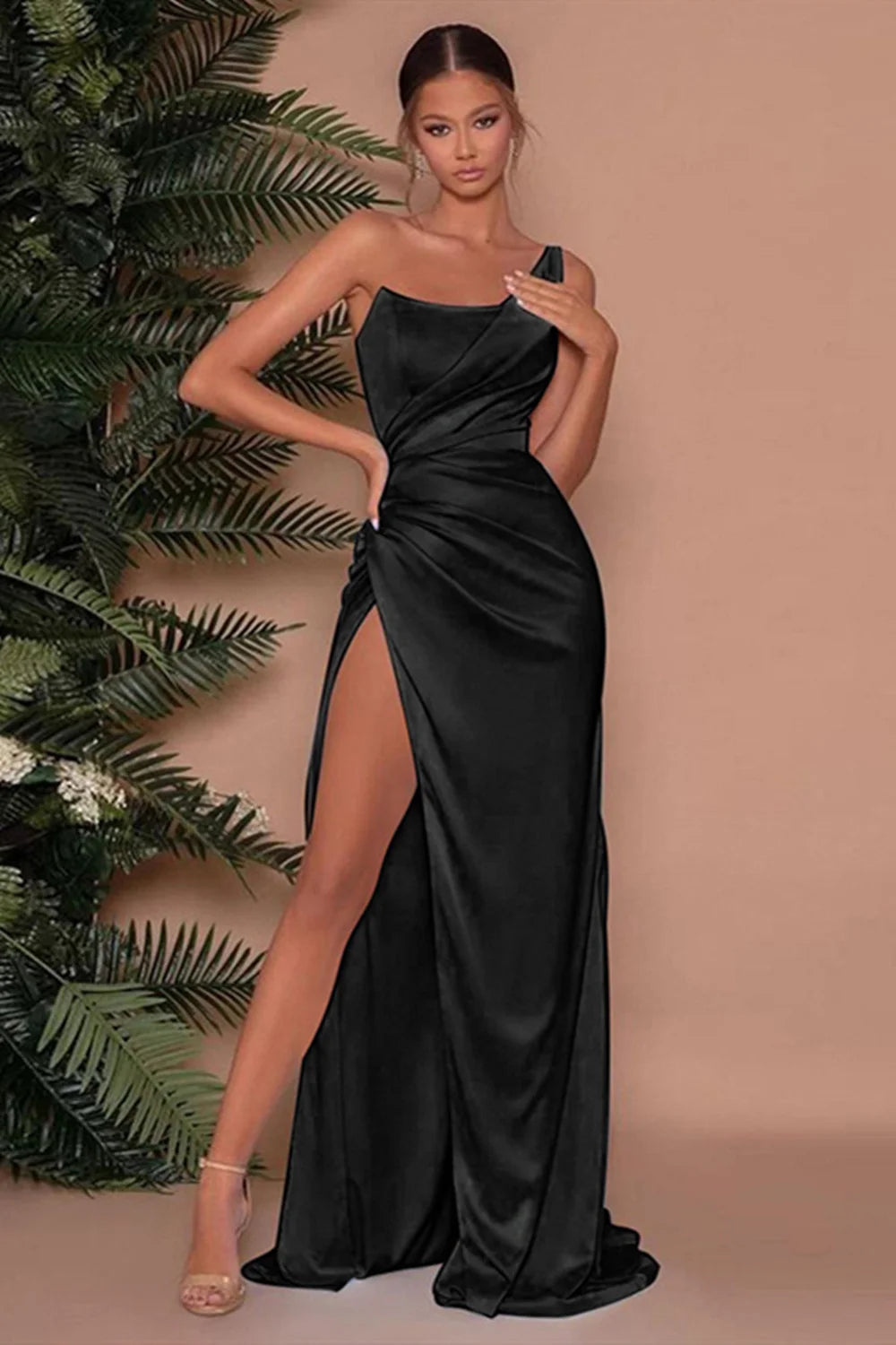 Gorgeous Strapless Sleeveless Mermaid Long Evening Dress With Slit-BallBride