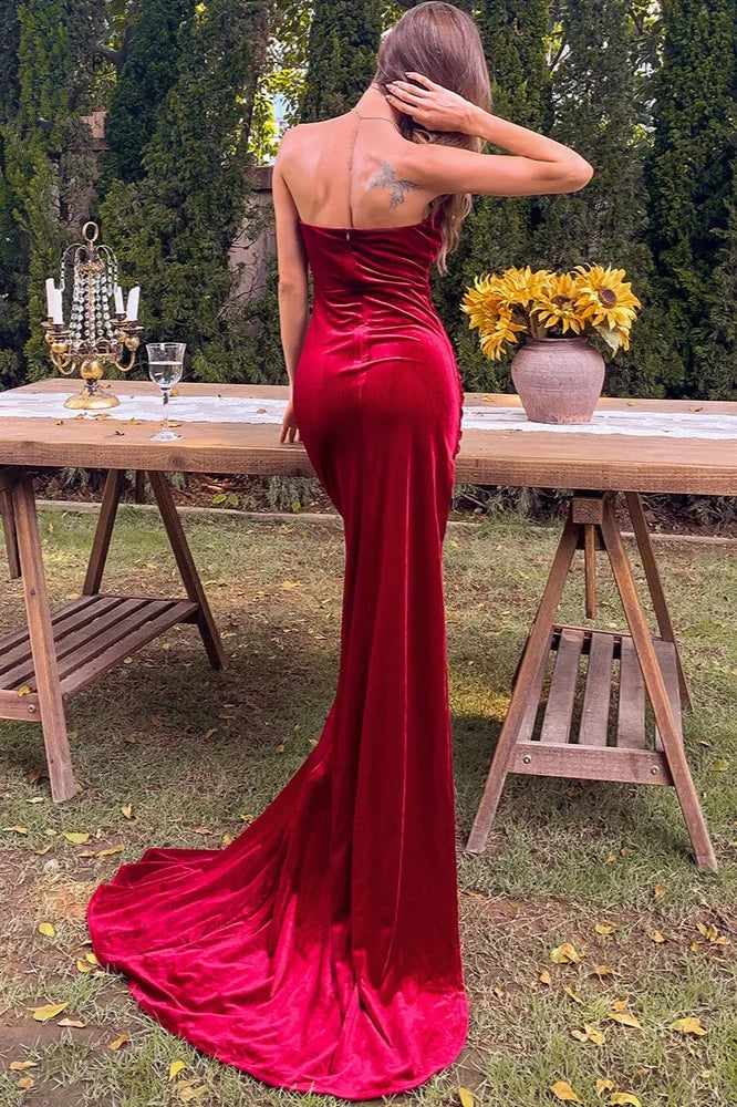 Gorgeous Strapless Split Long Evening Gowns Online-BallBride