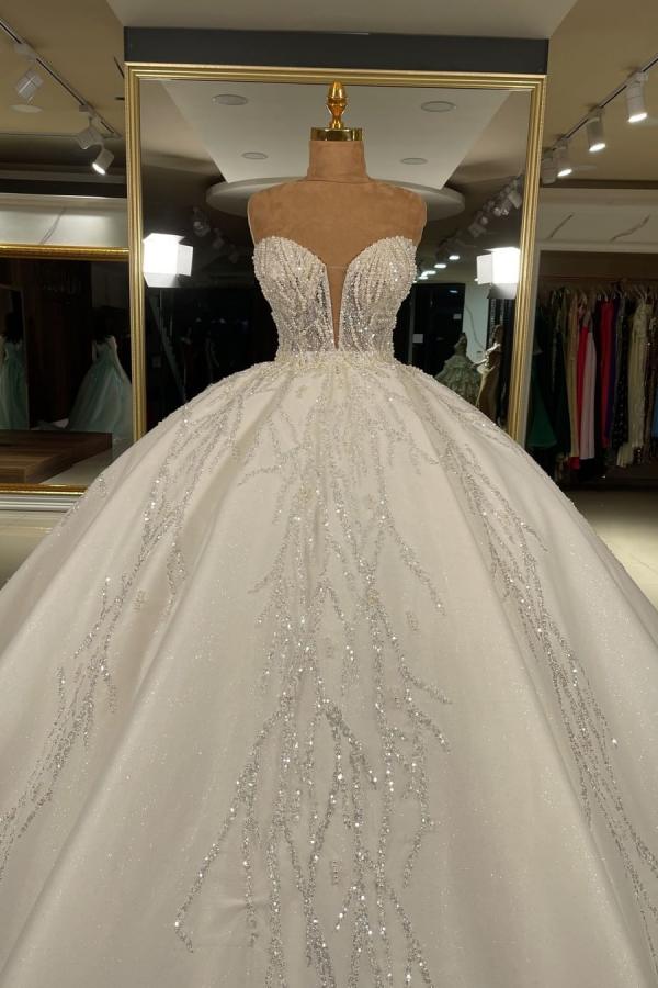 Gorgeous Sweetheart Wedding Dress - Amazing Long Ball Gown-Wedding Dresses-BallBride