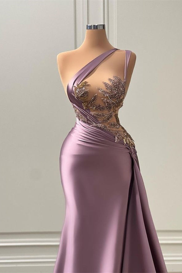 Gorgeous Wisteria Mermaid Prom Dress with Beads for Holiday Parties-Occasion Dress-BallBride