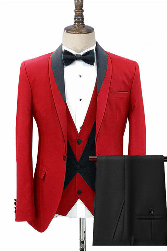 Jonas Red Three Piece Men Suit for Wedding & Proms-Wedding Suits-BallBride