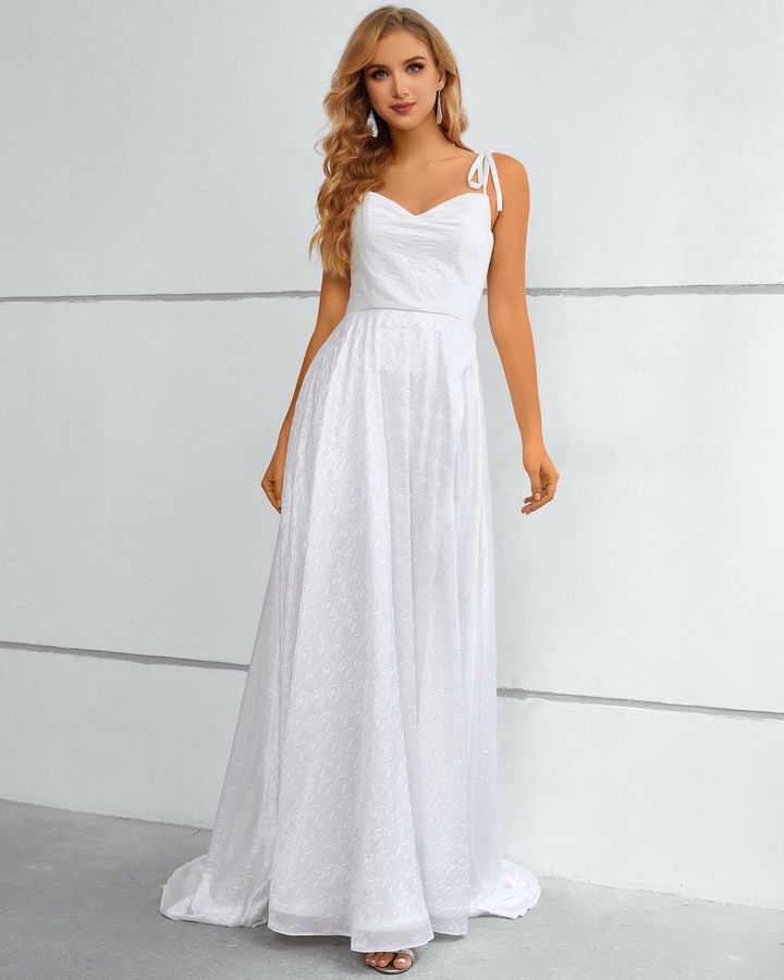 Look Charming in this Spaghetti-Straps Sleeveless Prom Dress Long With Split-Occasion Dress-BallBride