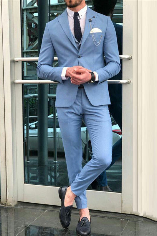 Look Elegant on Your Big Day with Classic Blue Bespoke Tuxedo Suit-Prom Suits-BallBride