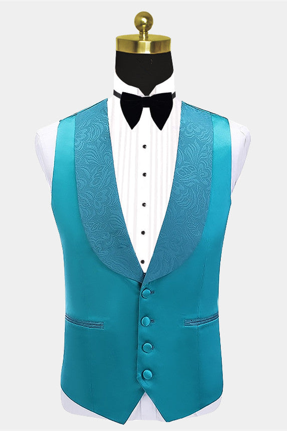 Luxury Jacquard Slim Fit Wedding Suit For Men-Wedding Suits-BallBride