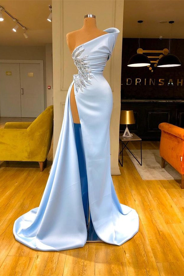 Make a Splash in Sky Blue Mermaid Prom Dress With Beads-BallBride