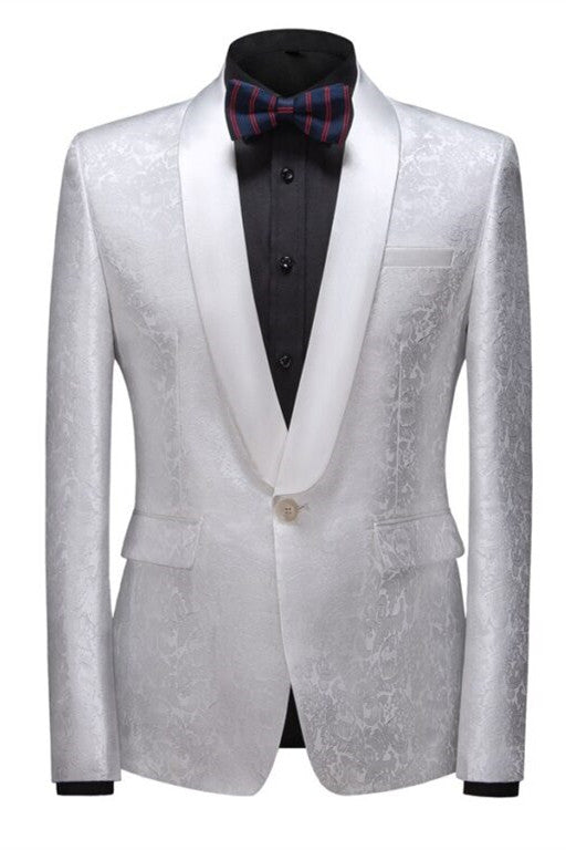 Men's Classic Slim Fit Shawl Lapel One Button Wedding Suit-Wedding Suits-BallBride