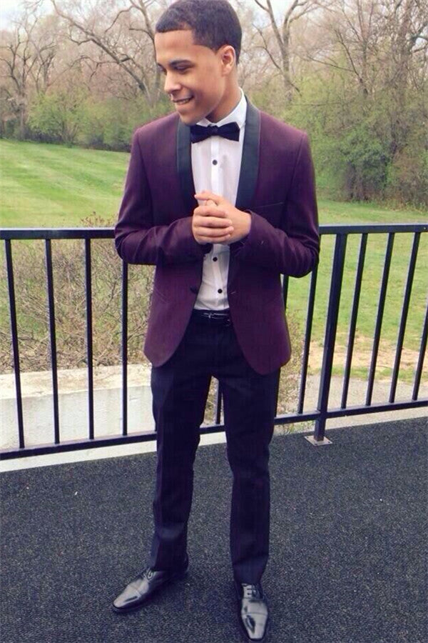 Men's Purple Lapel Designer Suits for Prom-Prom Suits-BallBride
