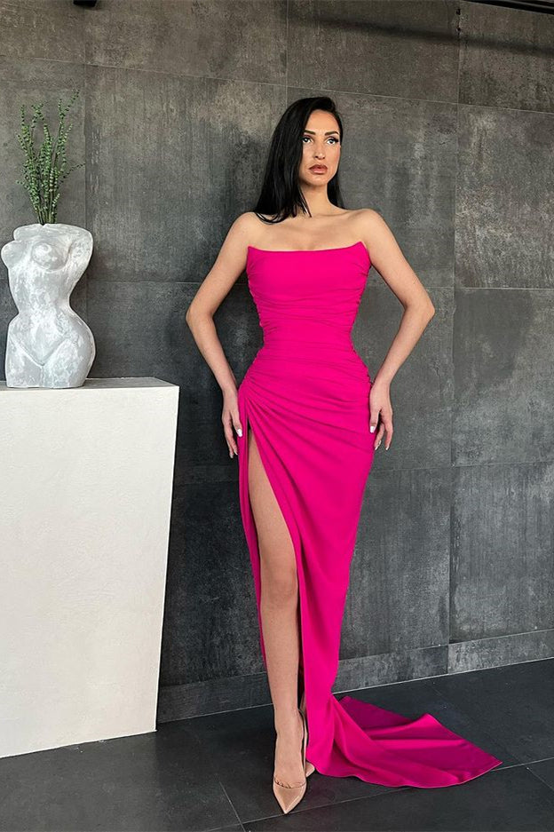 Mermaid Strapless Long Evening Dress With Split-BallBride