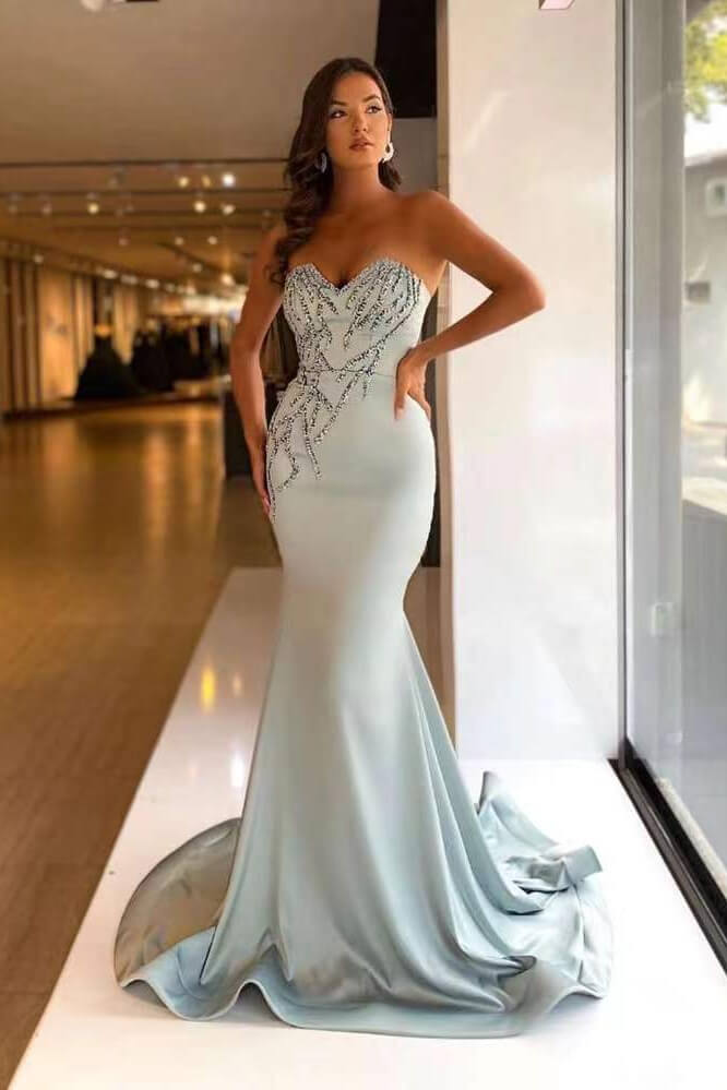 Mermaid Sweetheart Prom Dress with Beads-BallBride