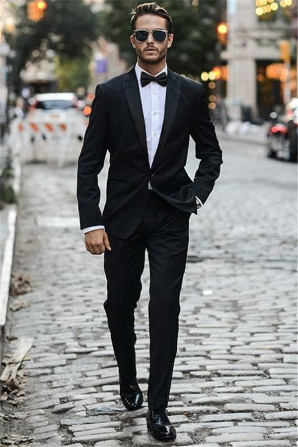 New Arrive Black Tuxedo Suit for Wedding Receptions-Prom Suits-BallBride