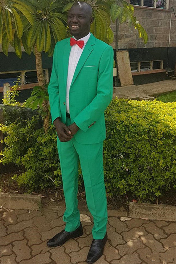 Newest Green Elegant Formal Business Prom Suit for Men with Notched Lapel-Prom Suits-BallBride