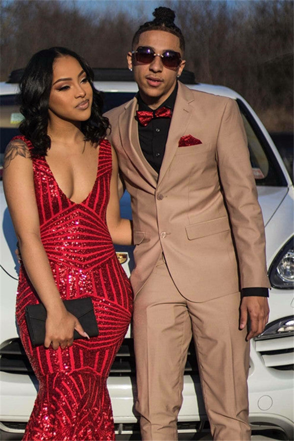 Notch Lapel 3-Piece Prom Attire for Guys-Prom Suits-BallBride