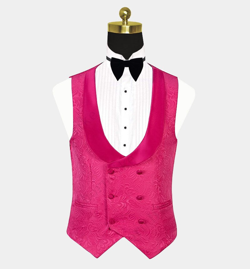 One Button Pink Wedding Suits for Groom-Prom Suits-BallBride