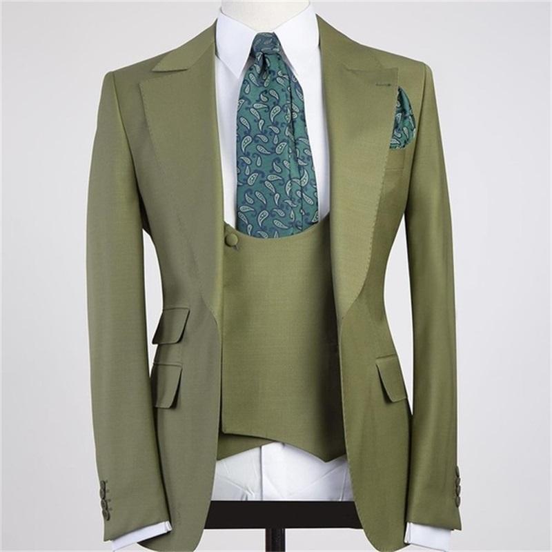 Popular 3-Piece Formal Dinner Suit for Men, Peaked Lapel Design-Prom Suits-BallBride