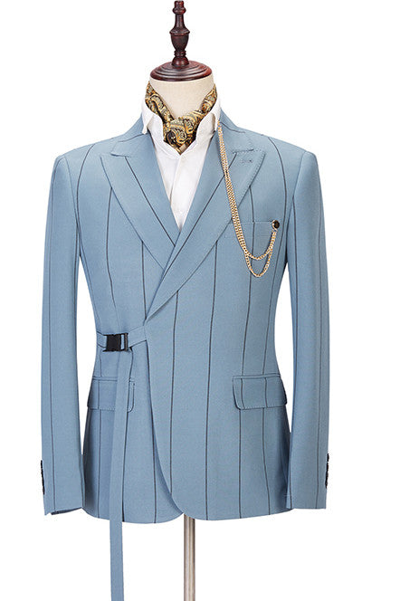 Sale on Men's Wearhouse Striped Peaked Lapel Wedding Suits-Prom Suits-BallBride