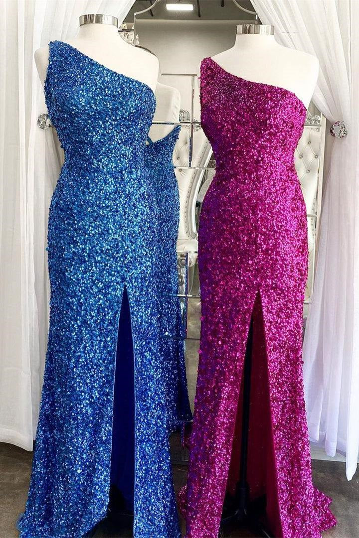 Stunning One Shoulder Mermaid Prom Dress With Split-BallBride