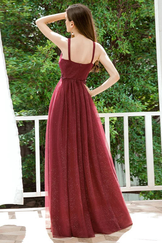 Stunning Sleeveless V-Neck Long Evening Prom Dress-BallBride