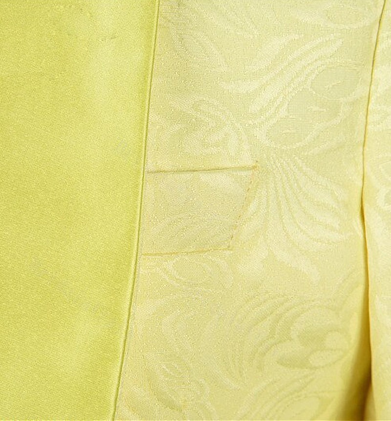 Unique Three Pieces Shawl Lapel Yellow Jacquard Morning Suit-Prom Suits-BallBride